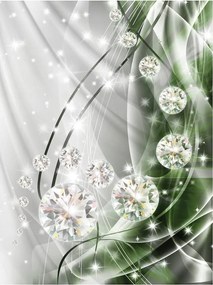 Fotótapéta Gyémánt csillogás absztrakt ezüst zöld 206x275 +ragasztó