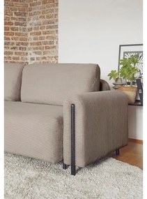 Világosbarna kordbársony kinyitható-tárolóhelyes kanapé 244 cm Arcadova – ELTAP