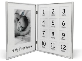 Ezüstszínű álló képkeret 21x26 cm My First Year – Zilverstad
