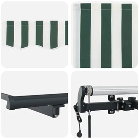 Automatikus Behúzható Napellenző Zöld és Fehér 300x250 cm