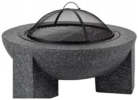 Hordozható tűzrakóhely rácssal 74x30 cm fekete/sötét gránit