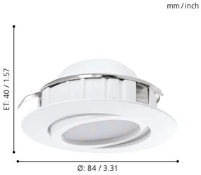 Eglo 95857- KÉSZLET 3x LED Dimmelhető beépíthető lámpa PINEDA 1xLED/5,5W/230V