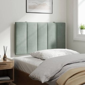 világosszürke bársony fejtámla párna 90 cm