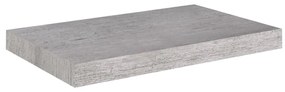 4 db betonszürke MDF lebegő fali polc 50 x 23 x 3,8 cm