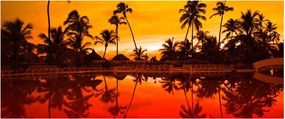 Kép - naplemente az üdülőhely felett (120x50 cm)