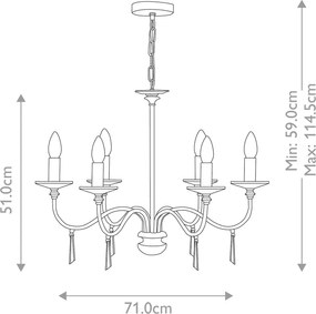 Elstead Lighting FINSBURY PARK FP6-POL-NICKEL Csillár 6x60W/E14