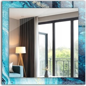 Falra akasztható dekoratív tükör Absztrakt művészet kék 60x60