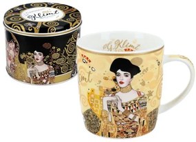 Porcelánbögre 450ml fémdobozban,Klimt: Adele