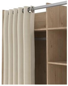 Bézs-natúr színű ruhásszekrény tölgyfa dekorral 100x160 cm Kit – Tvilum