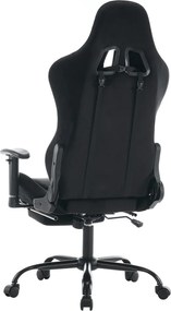 Irodai/gamer szék, fekete Velvet szövet, teherbírás 150 kg, SALOP