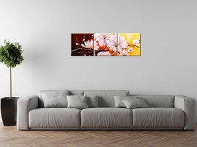 Gario Vászonkép Színes magnóliák - 3 részes Méret: 90 x 70 cm