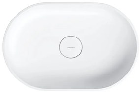 OMNIRES OVOUNBM - OVO 55x36 cm dolomit mosdó, matt fehér, pultba szerelhető