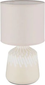 Globo 21733CU Asztali lámpa, kerámia bézs színű, textil bézs színű, kábel PVC fehér, billenőkapcsoló a kábelen, ø: 175mm, M: 315mm, kábel hossza 1300mm, 1x E14 40W 230V izzó nélkül