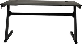 Gamer asztal/számítógépasztal, fekete/piros, MACKENZIE 140cm