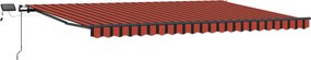 vidaXL Behúzható napellenző narancssárga és barna 500 ×300 cm szövet