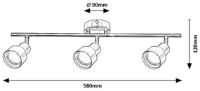 Rabalux 3185 - Spotlámpa BLAKE 3xGU10/50W/230V