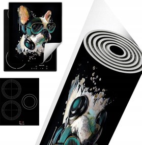 Tűzhelyvédő Szőnyeg Asztali Dekoráció 45x52 fekete kutya