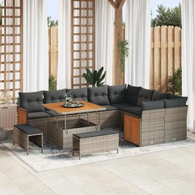 Kerti Kanapé Szett 12 pcs Szürke Sötét szürke 100 x 100 x 71 cm