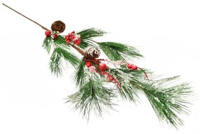 Műfenyő ág díszítéssel, 75 cm