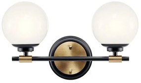 Kichler KL-BENNO2-BK-CPZ-LED BENNO fürdőszobai lámpatest, 2x LED/3W/230V, fekete/arany, IP44