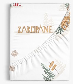 Goldea karácsonyi pamut körgumis lepedő - zakopane 80 x 160 cm
