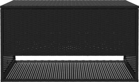 Fekete Polyrattan Kültéri Párna Doboz 100X55X55,5 Cm