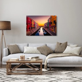 Kép - Naplemente, Burano sziget, Velence, Olaszország (90x60 cm)