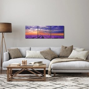 Egy levendula mező képe (órával) (90x30 cm)