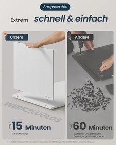 SONGMICS HOME Snapsemble TV-állvány és Tálalószekrény LED-del, KADIN, Hófehér