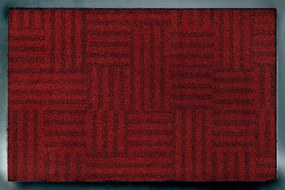 Lábtörlő bejárati szőnyeg|Billboard Linear maze red 50x75 cm Kleen-tex