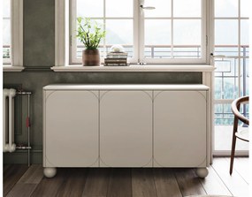 Sonatia II háromajtós komód, gömb lábakon - 150 cm - kasmír