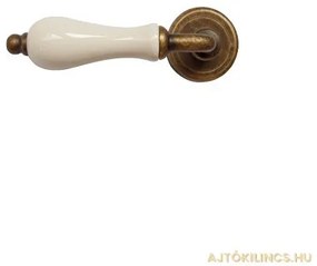 Samoha-Diána Körrozettás Fehér-Színes Virágos Porcelán Betétes Patinás Antik BB