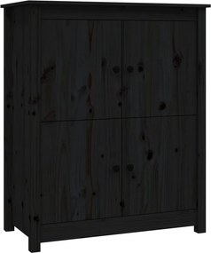 vidaXL fekete tömör fenyőfa tálalószekrény 83 x 41,5 x 100 cm