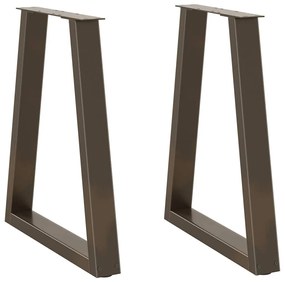 vidaXL 2 db V-alakú étkezőasztal láb natúr acél 60x(72-73,3) cm