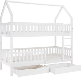 Montessori emeletes ágy, fehér, VENITA TYP 2