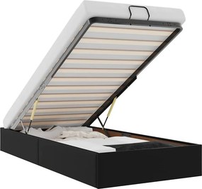 vidaXL Ottomán ágykeret matrac nélkül fekete 80x200 cm műbőr