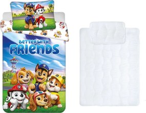Mancs Őrjárat Better With Friends gyerek, ovis ágyneműhuzat és paplan/párna szett 100x135 cm 40x60 cm