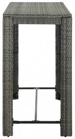 9 részes polyrattan kültéri bárszett antracitszürke párnákkal