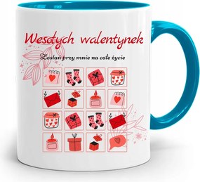 Kék Bögre Valentin Napra Boldog Valentin Napot fényképes nyomtatással