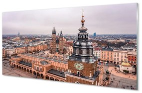 Üvegképek Krakow Panorama téli templomok 100x50 cm 4 fogas