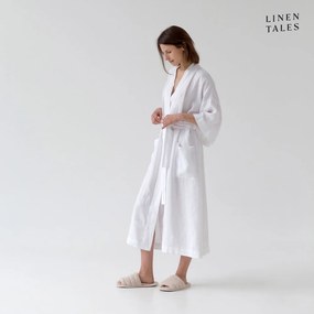 Fehér len fürdőköpeny S/M Summer – Linen Tales