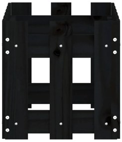 fekete tömör fenyő növénytartó léces kialakítással 60x30x30 cm