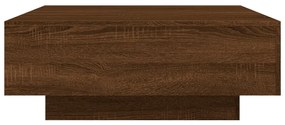 barna tölgyszínű dohányzóasztal LED-lámpákkal 80 x 8 0x 31 cm