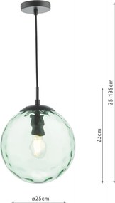 Dar Lighting modern függeszték ripple matt fekete zöld darsp72-rip8824
