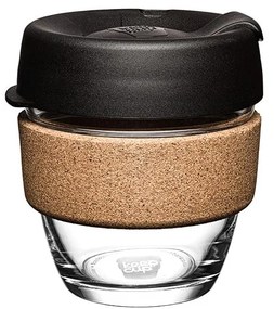 Fekete-barna utazóbögre 227 ml Brew Cork Black S – KeepCup