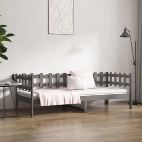 szürke tömör fenyőfa kanapéágy 80 x 200 cm