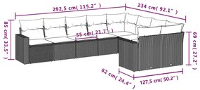 9-részes barna polyrattan kerti ülőgarnitúra párnákkal