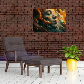 Üveg kép - Arc az űrben (70x50 cm)