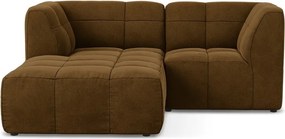 Mustársárga bársony sarokkanapé (bal oldali-heverő résszel) Aloha – Makamii