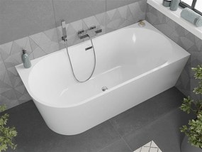 Luxury Mia szabadon álló fürdökád akril   jobbos  160 x 75 cm, fehér,  leeresztö  króm - 52691607500P Térben álló kád